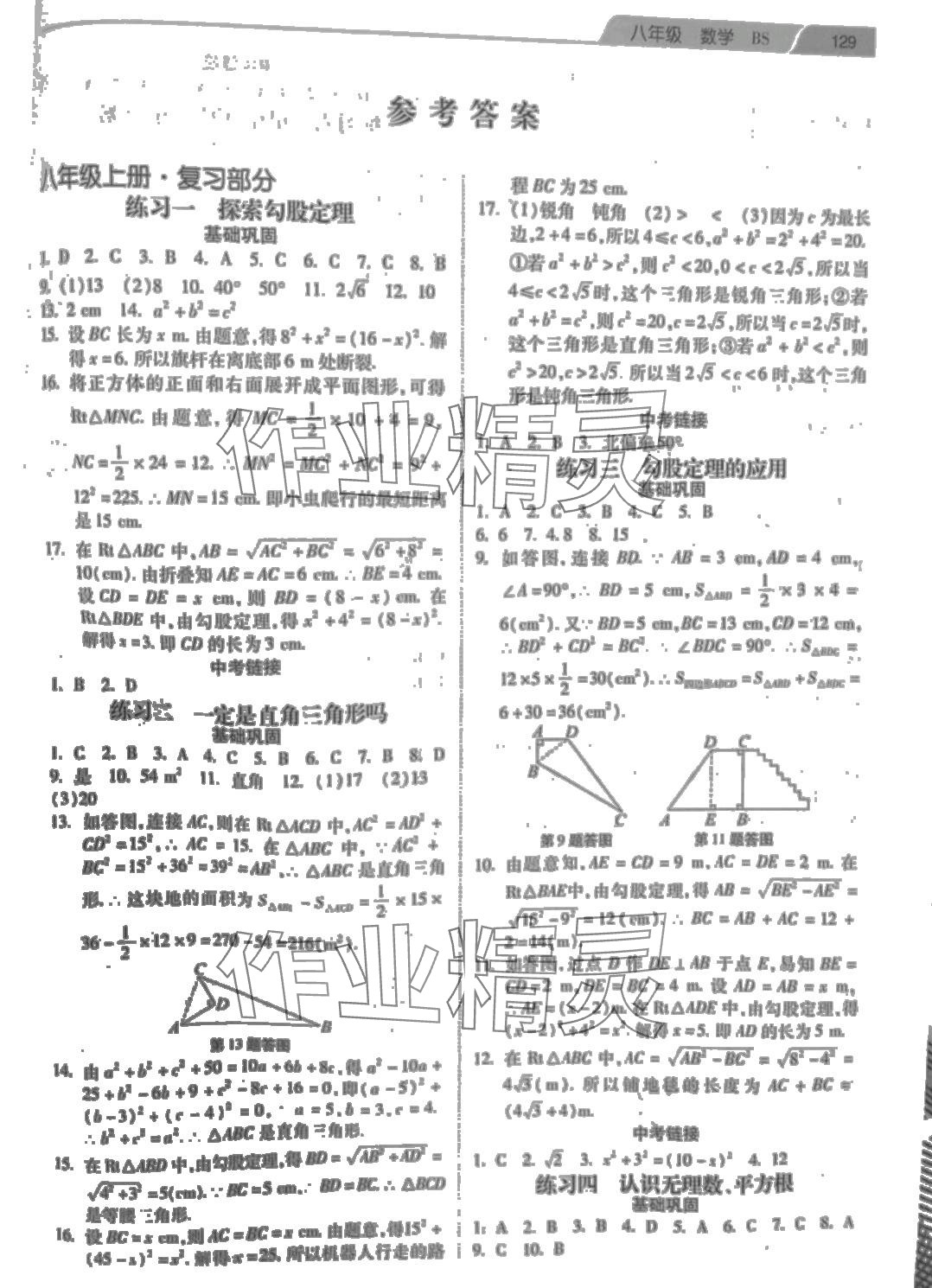 2024年寒假作業(yè)河北美術(shù)出版社八年級數(shù)學(xué)北師大版 第1頁