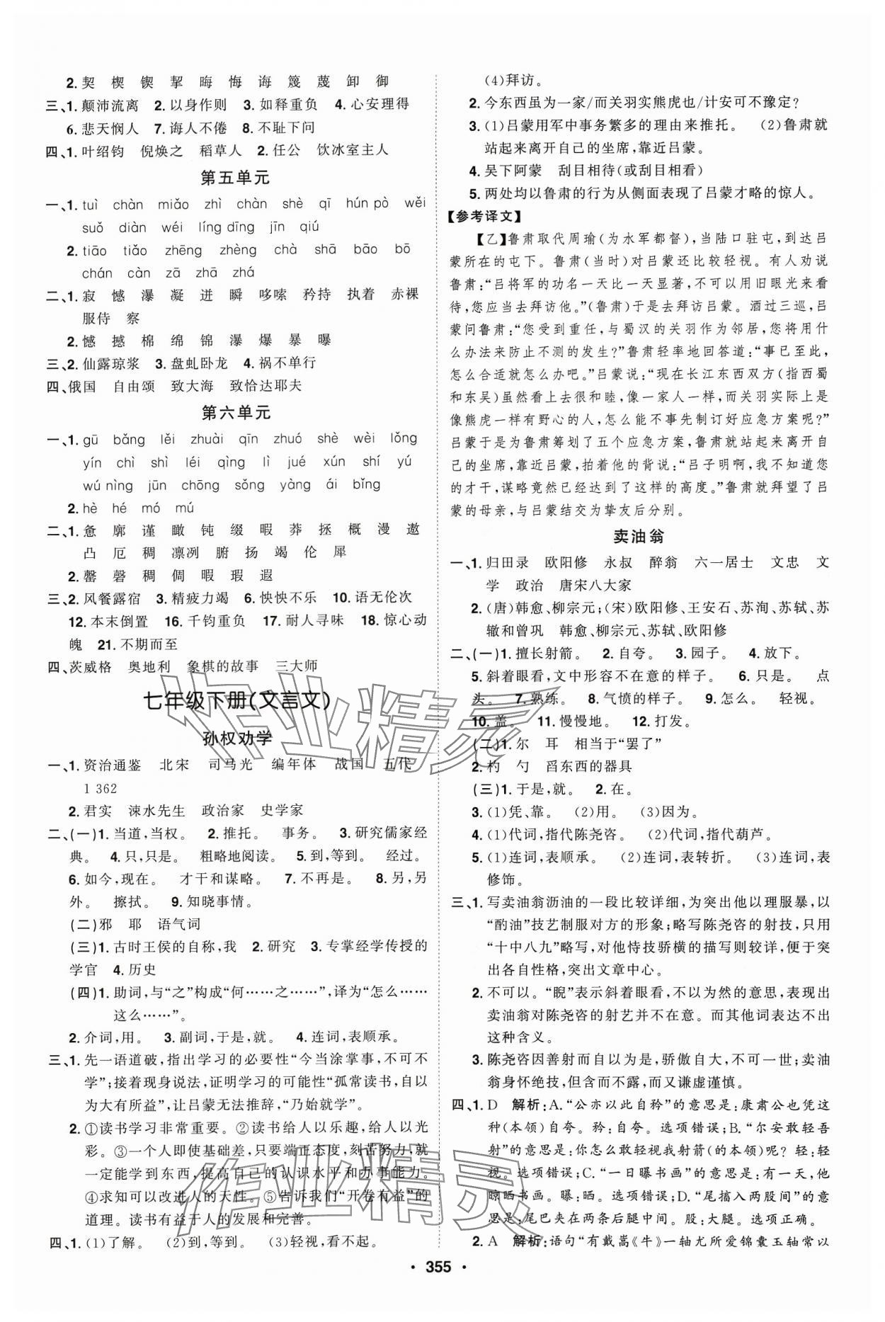 2024年智慧大课堂学业总复习全程精练语文 第7页