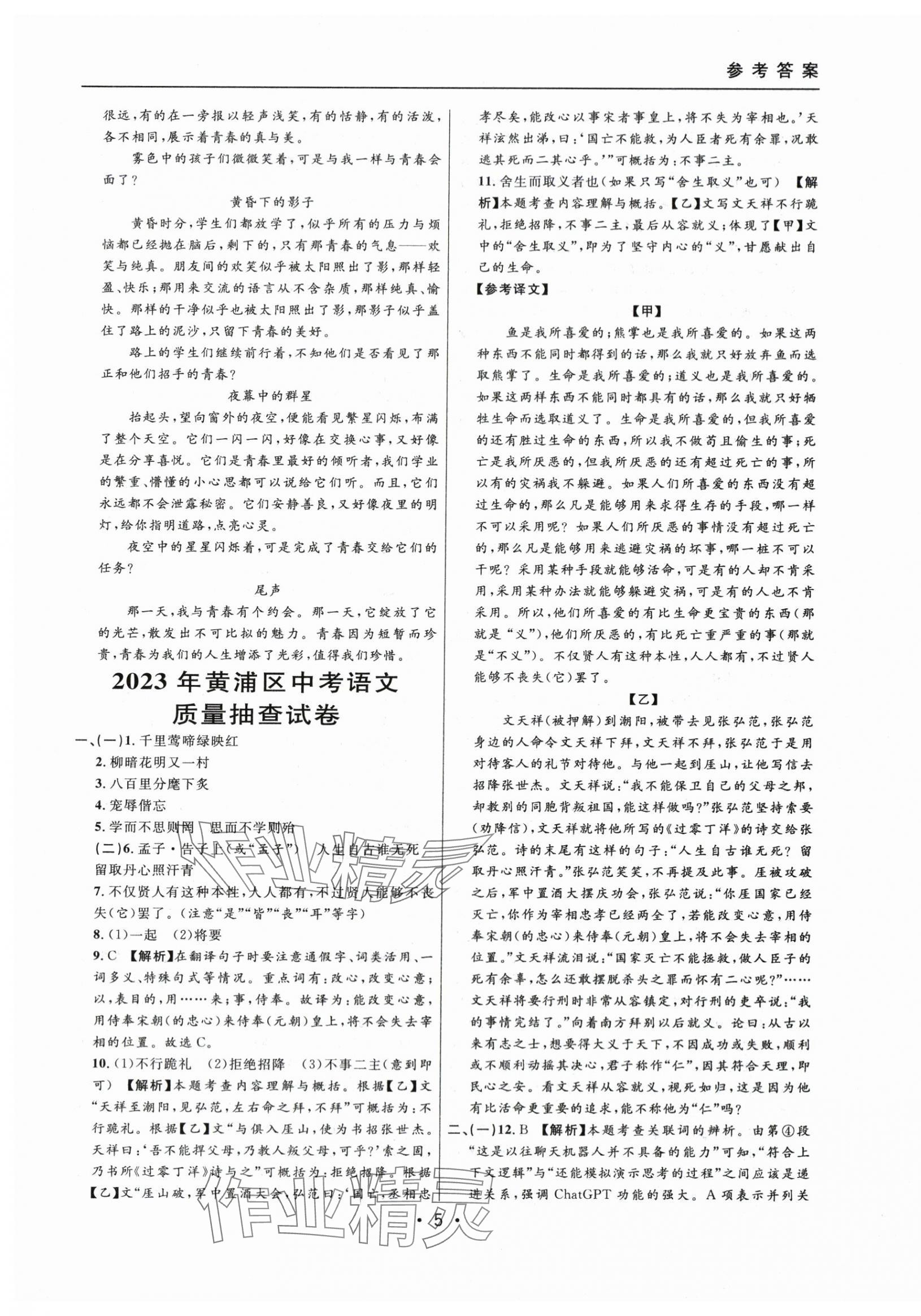 2021~2023年中考實(shí)戰(zhàn)名校在招手語文二模卷 第5頁