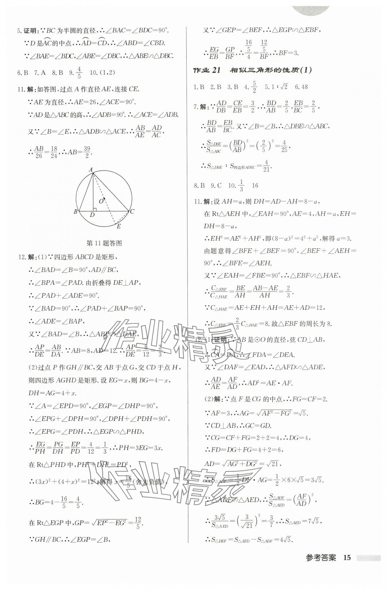 2024年启东中学作业本九年级数学下册苏科版徐州专版 第15页