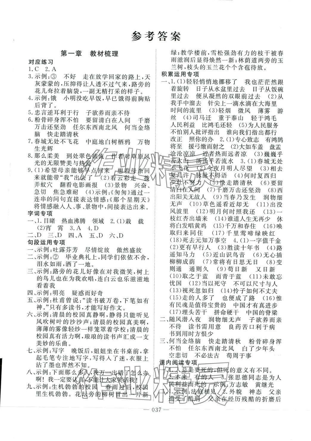 2024年小学总复习系统强化训练语文湖南专版 第1页