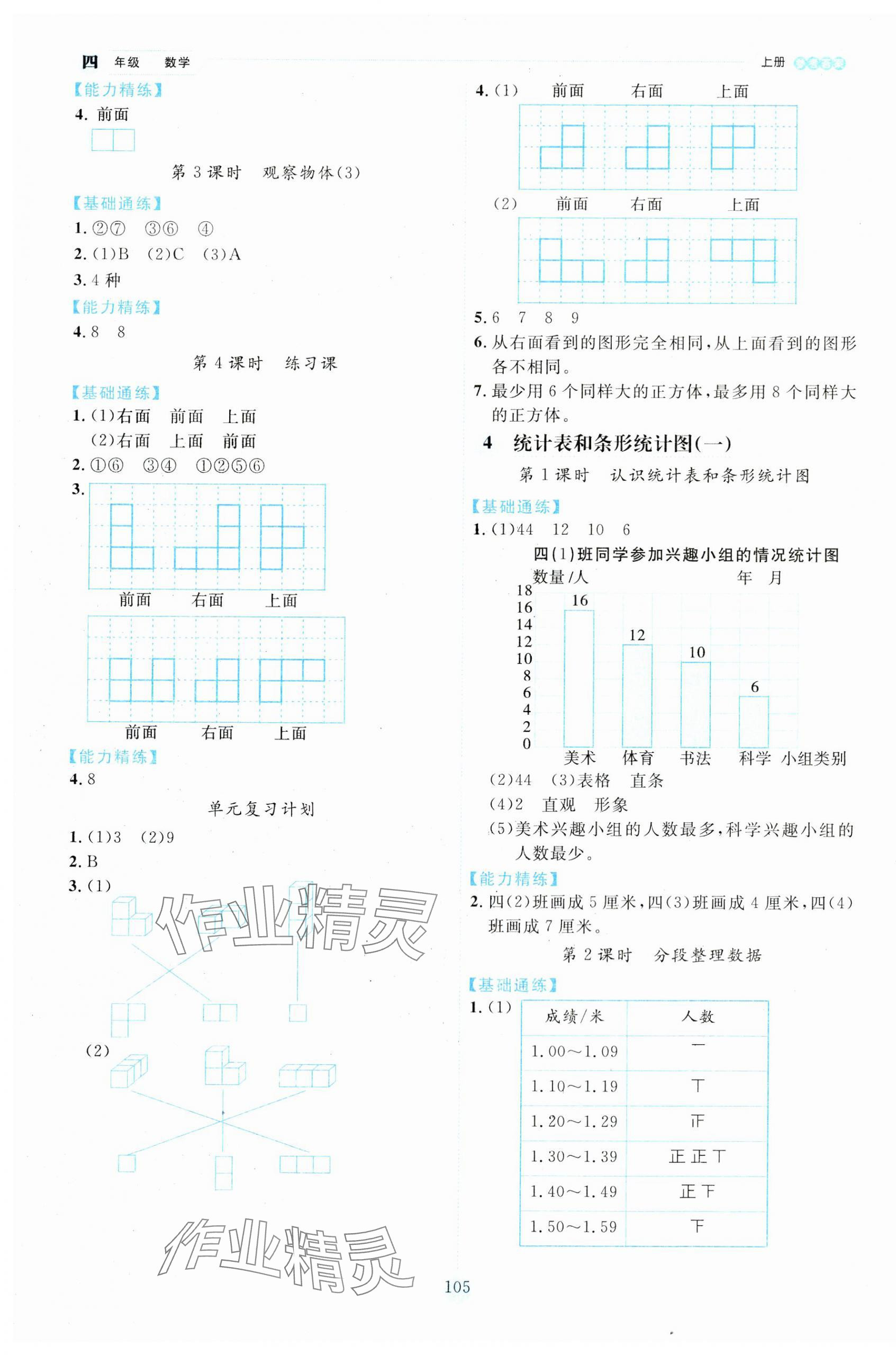 2023年百分学生作业本题练王四年级数学上册苏教版 参考答案第5页