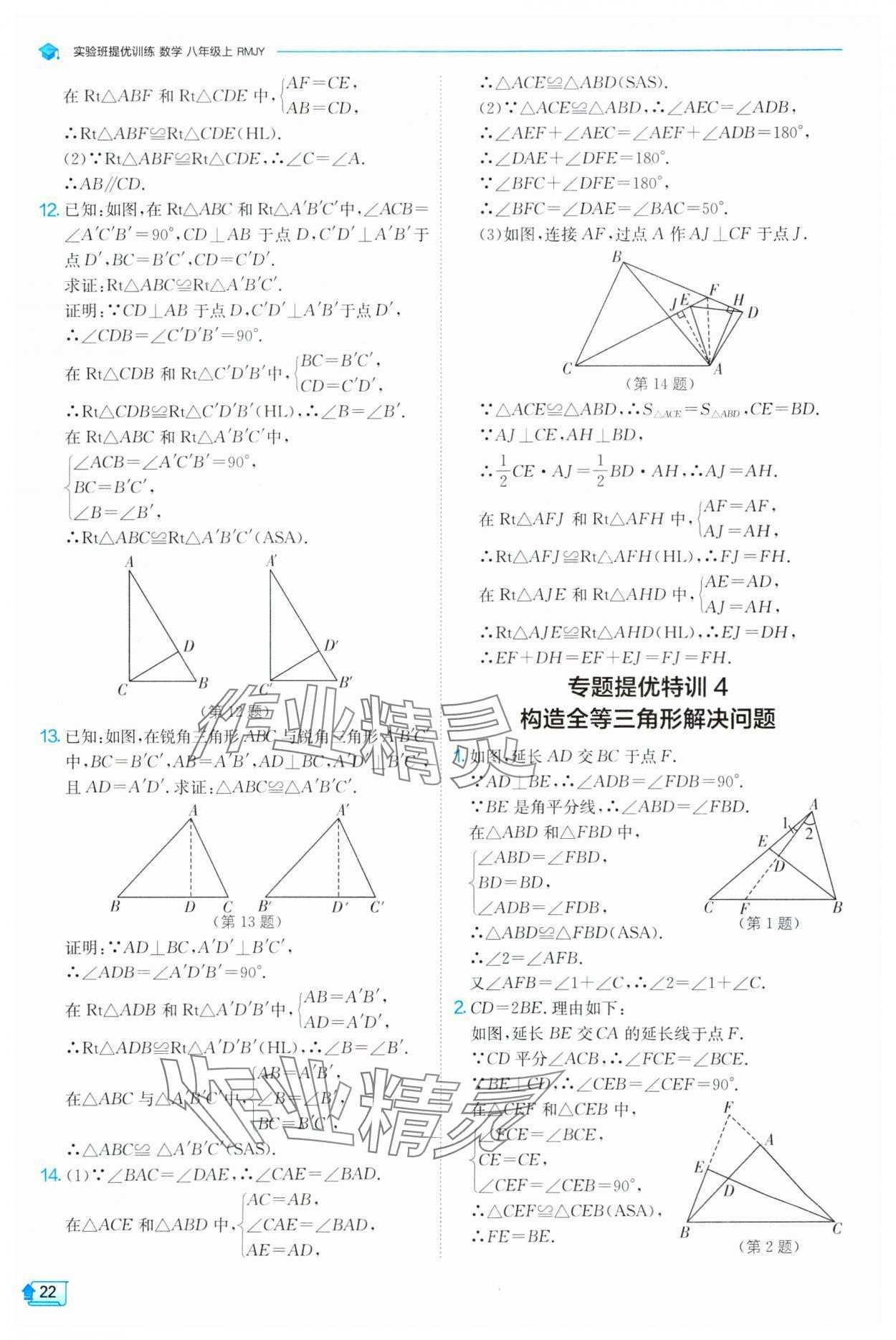 2024年實驗班提優(yōu)訓練八年級數學上冊人教版 第22頁