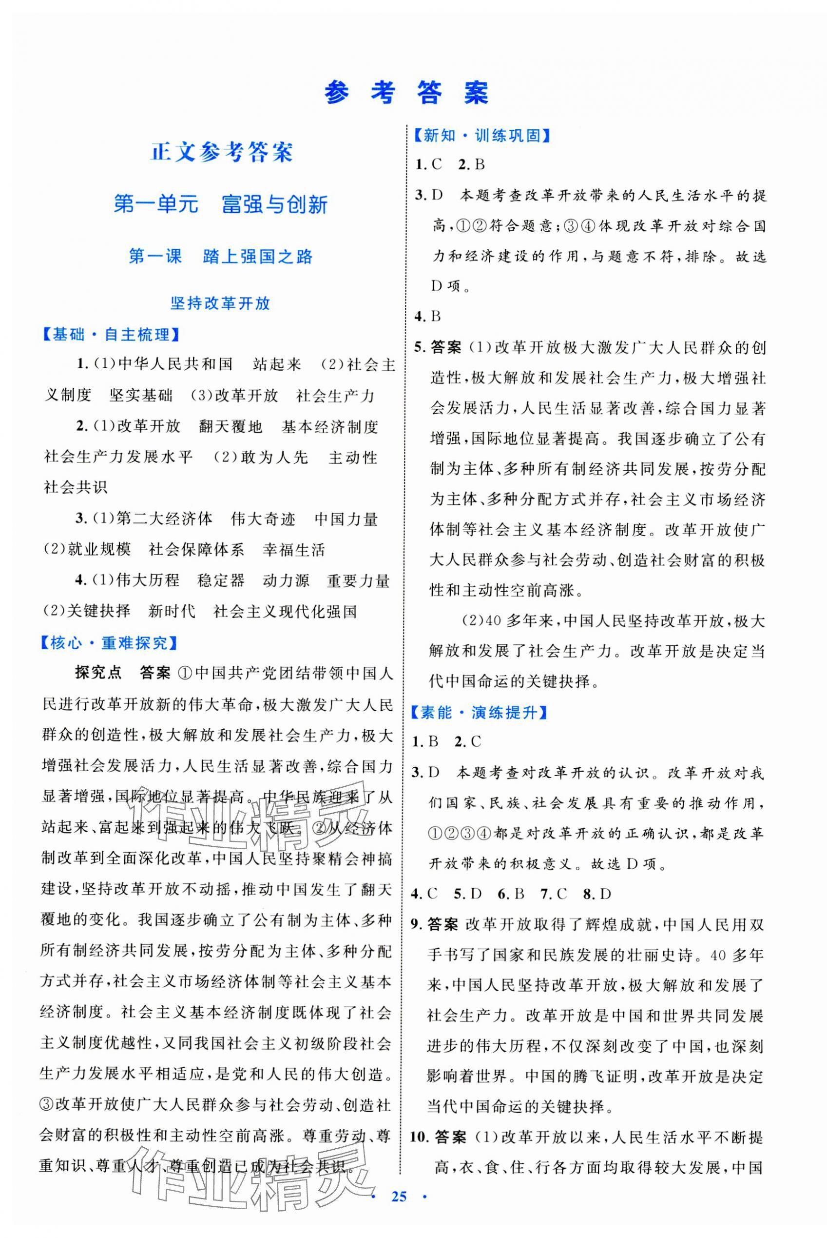 2023年同步學(xué)習(xí)目標(biāo)與檢測九年級道德與法治上冊人教版 第1頁