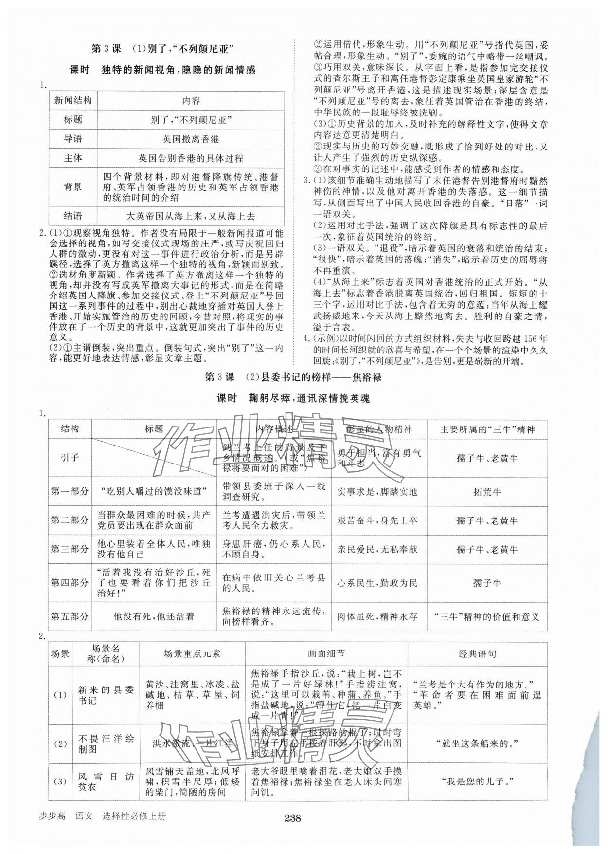 2024年步步高學習筆記高中語文選擇性必修上冊 參考答案第3頁