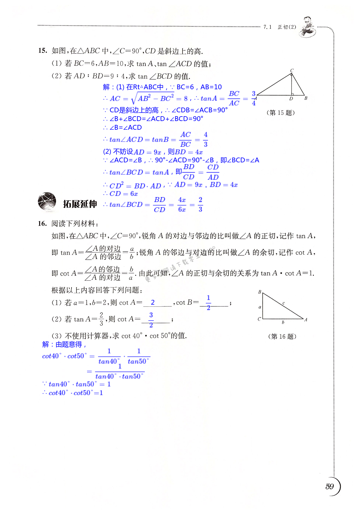 第7章 锐角三角函数 - 第59页