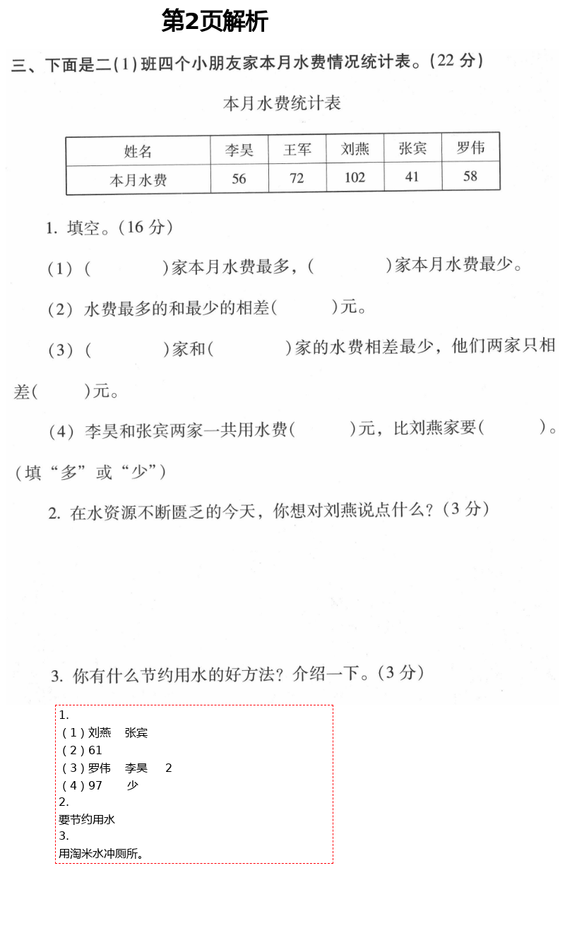 2021年云南省标准教辅同步指导训练与检测二年级数学下册人教版 第2页