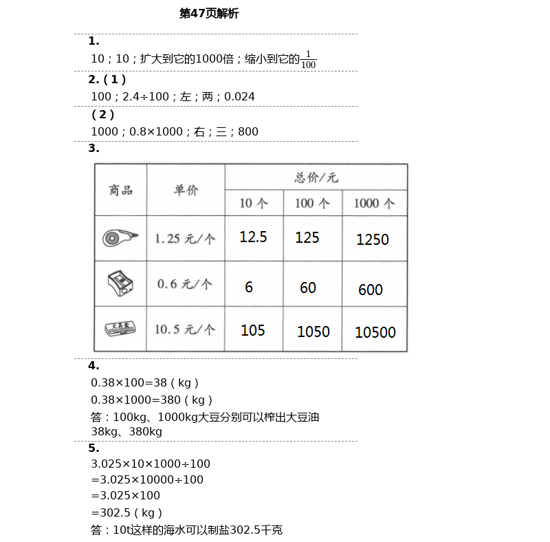 2021年新思維伴你學(xué)單元達(dá)標(biāo)測(cè)試卷四年級(jí)數(shù)學(xué)下冊(cè)人教版 第47頁(yè)