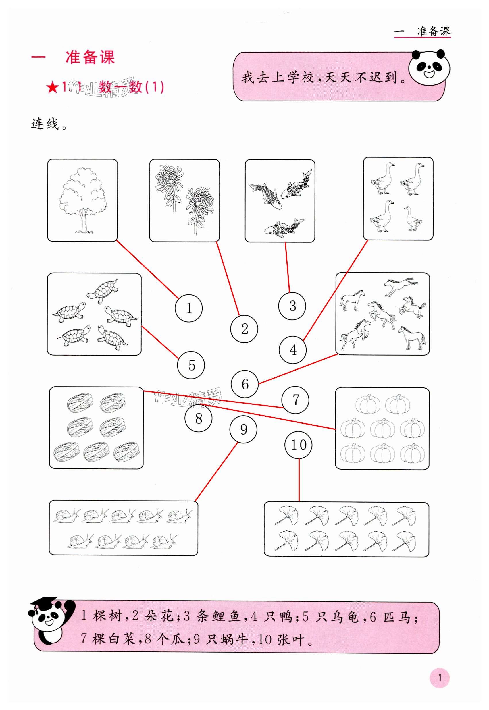 2023年快乐口算一年级数学上册人教版 第1页