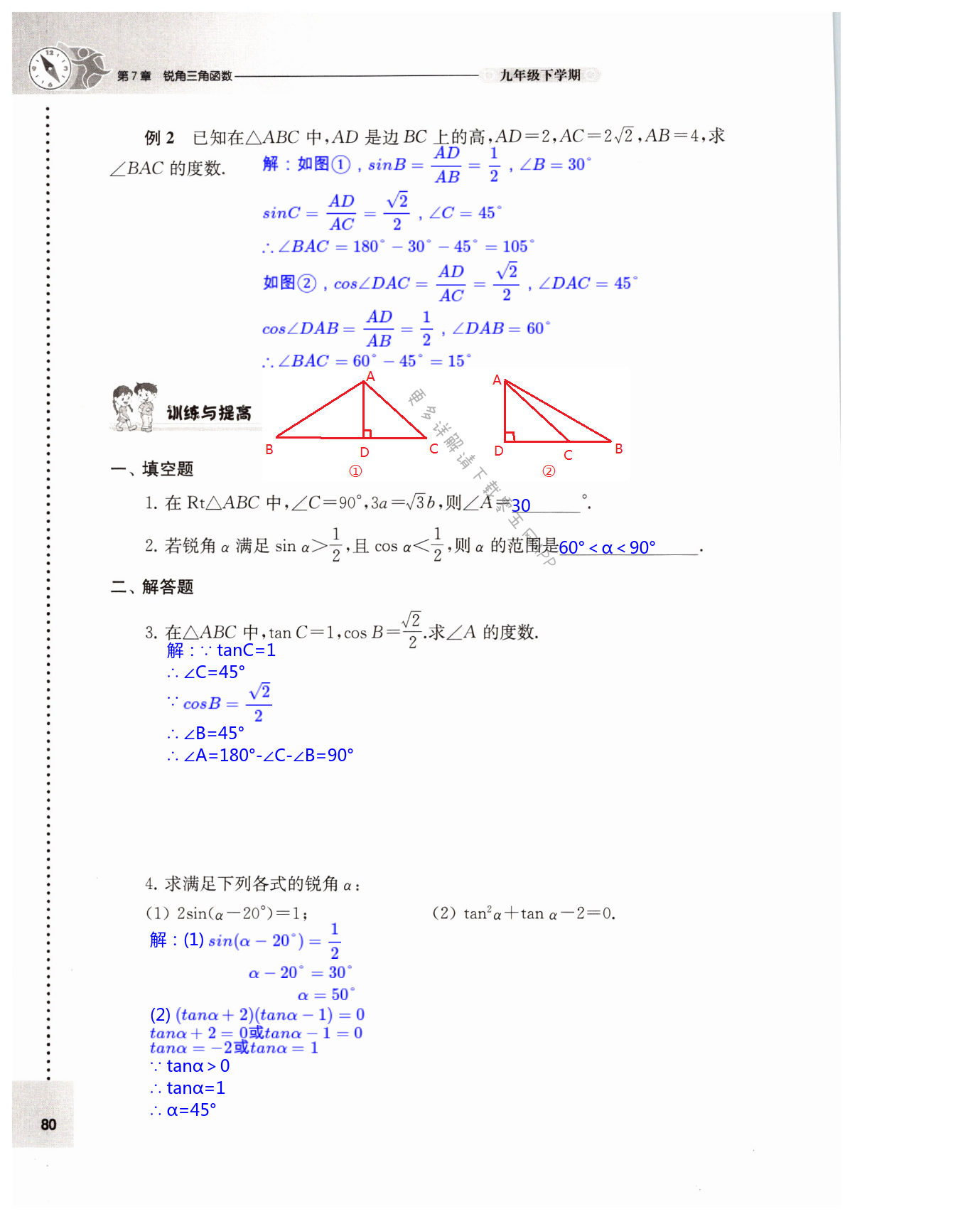 第7章 锐角三角函数 - 第80页
