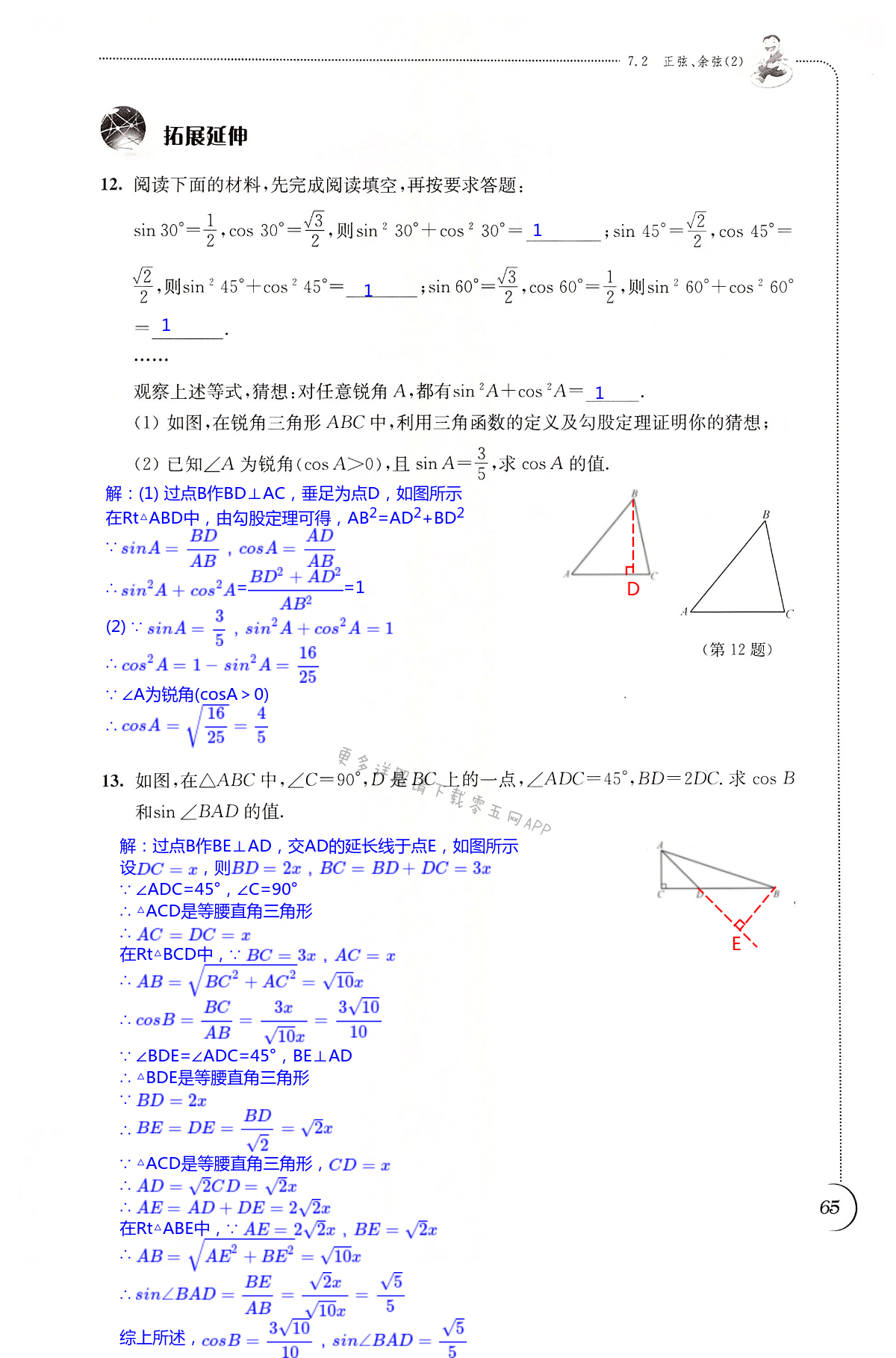 第7章 锐角三角函数 - 第65页