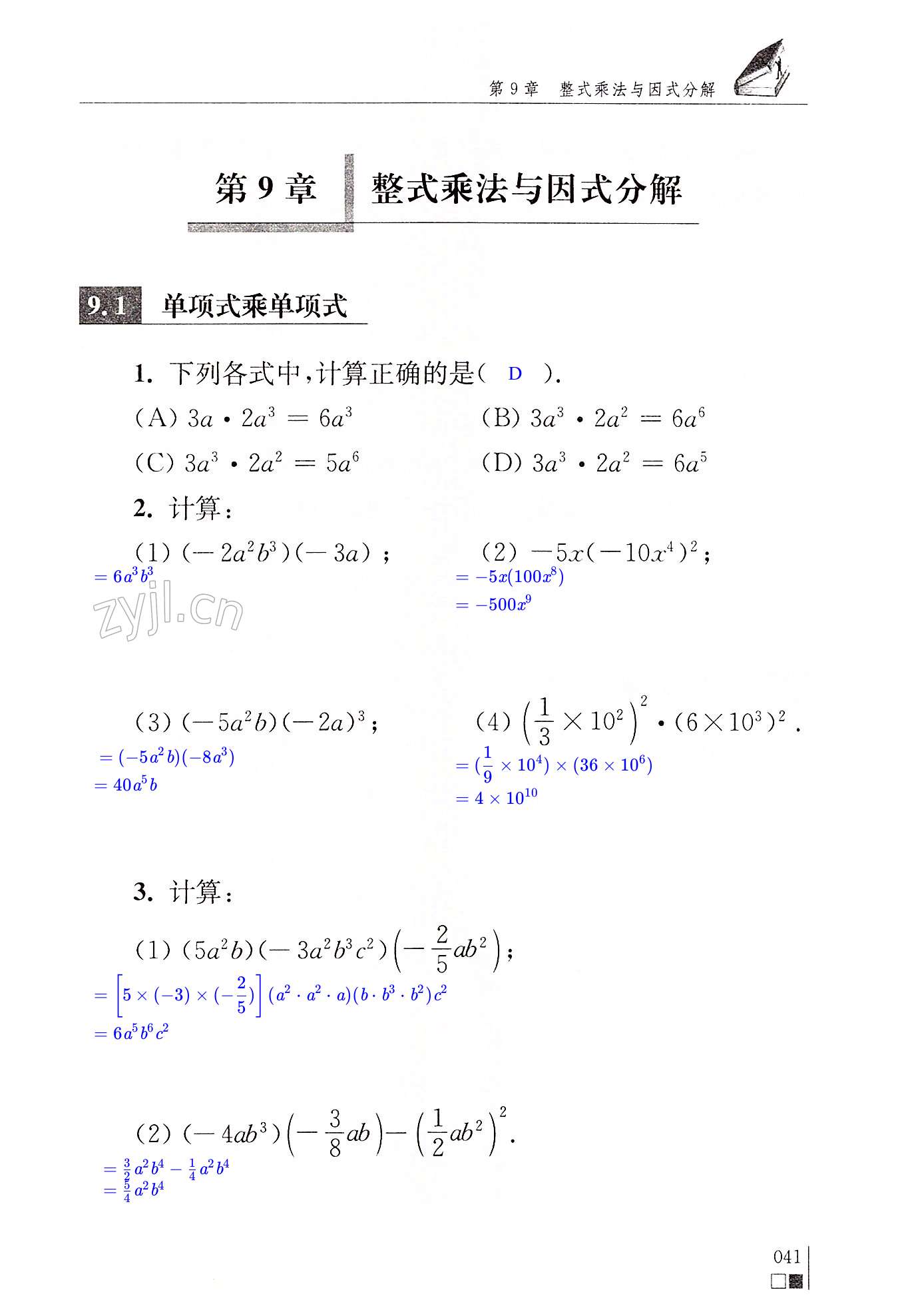 第9章  整式乘法与因式分解 - 第41页