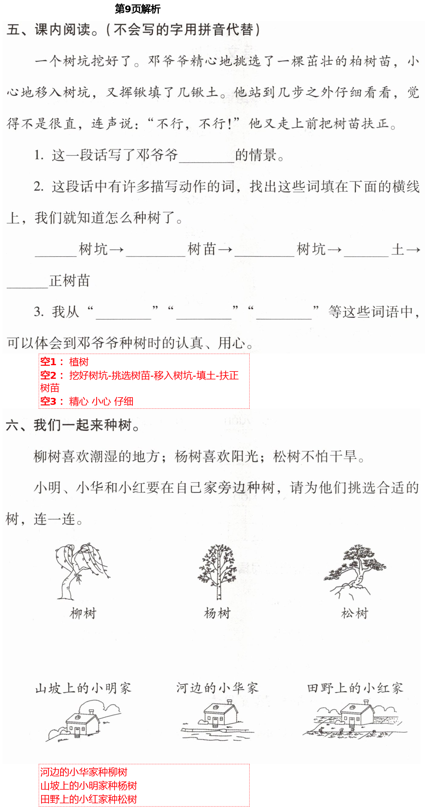 2021年云南省标准教辅同步指导训练与检测二年级语文下册人教版 第9页
