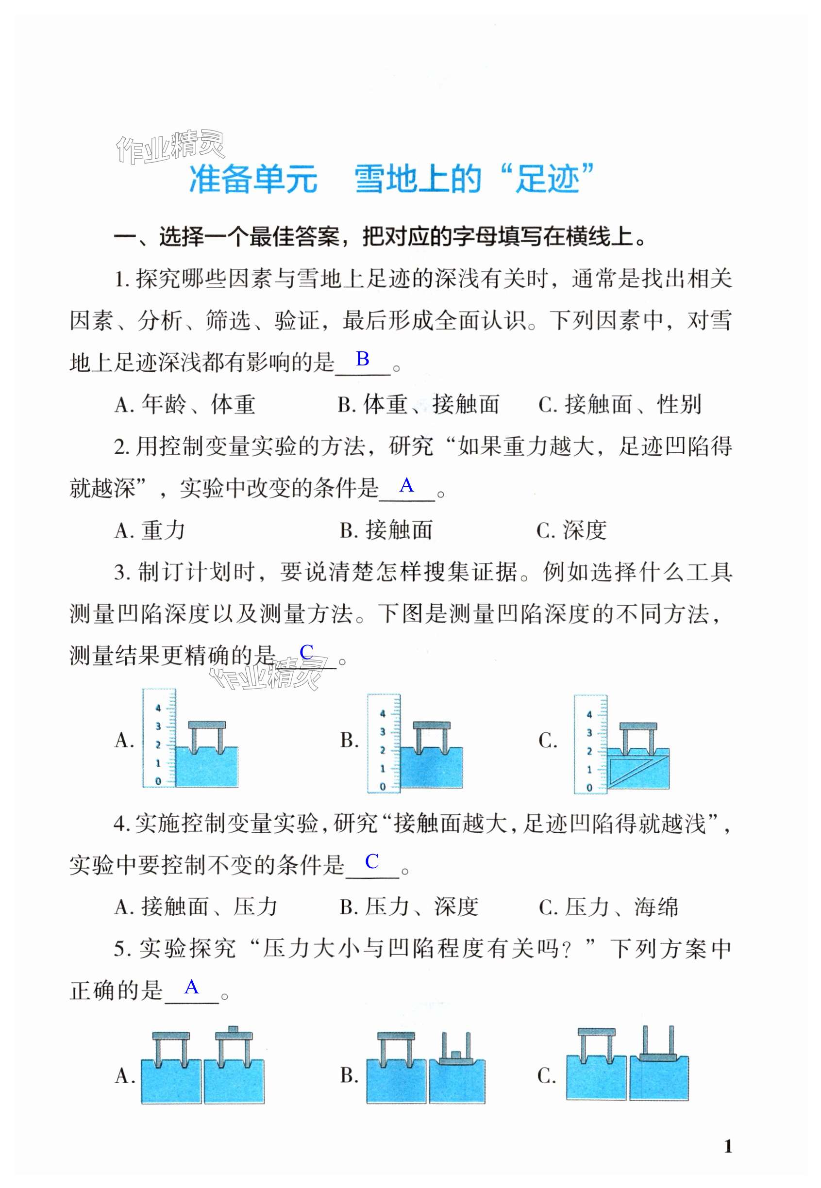 2024年科學探究與鞏固五年級下冊大象版 第1頁