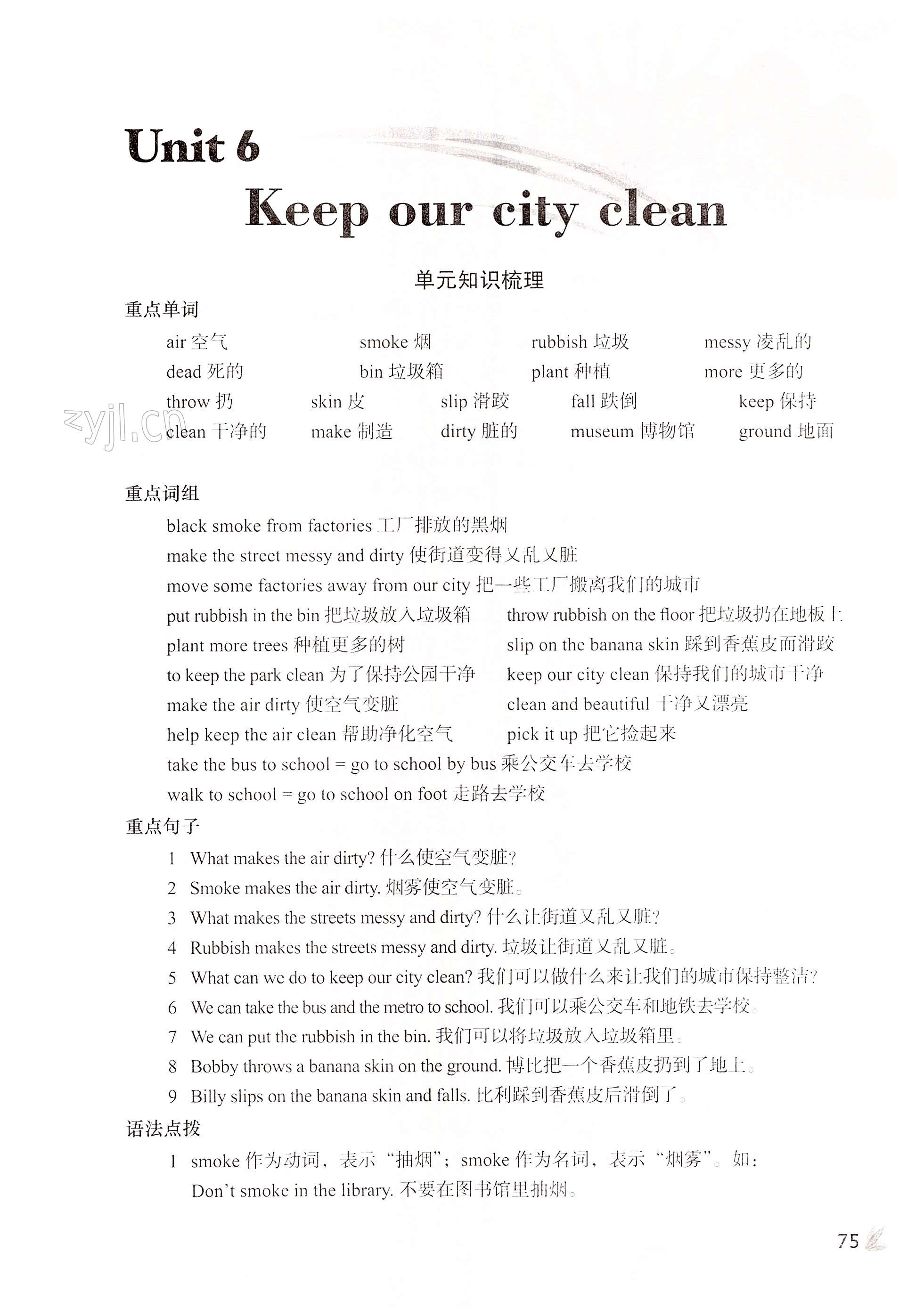 Unit 6  Keep our city clean - 第75页