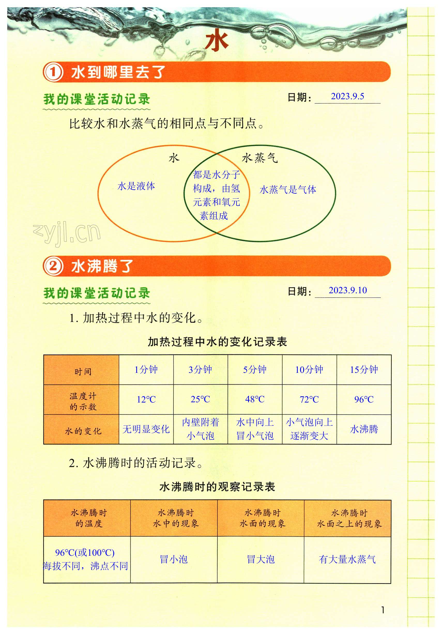 2023年学生活动手册三年级科学上册教科版 第1页