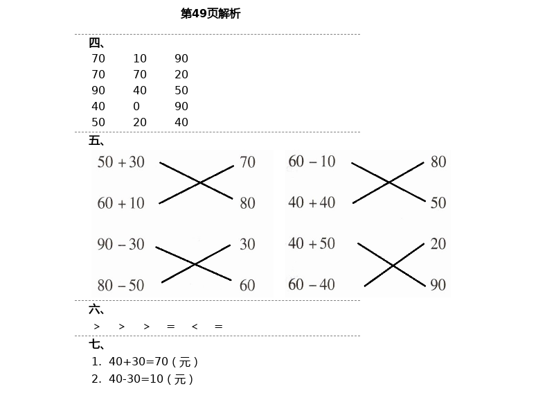 2021年云南省标准教辅同步指导训练与检测一年级数学下册人教版 参考答案第25页