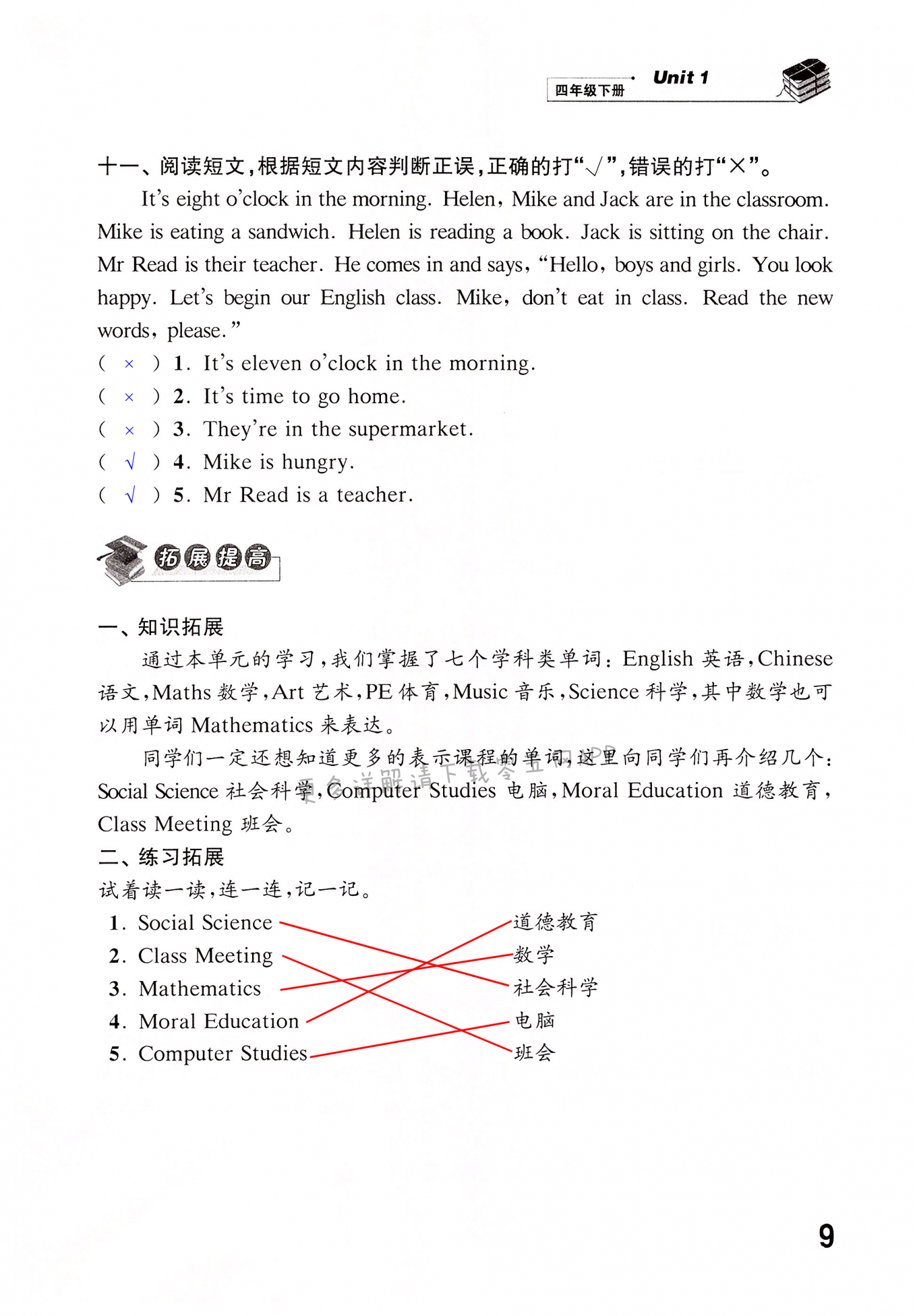 Unit 1 Our school subjects - 第9页