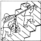 如图所示甲乙两人将两包水泥从一楼抬上三楼甲在前乙在后水泥挂在木棒