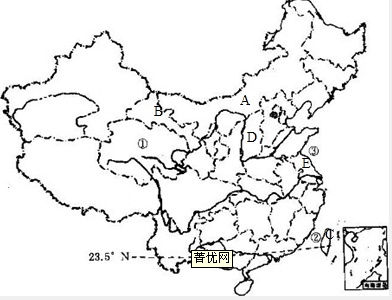 初中地理 题目详情  (2)北回归线自西向东依次穿过云南省,广西壮族图片