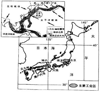 读日本群岛示意图 .完成下列要求.(每空2分.原