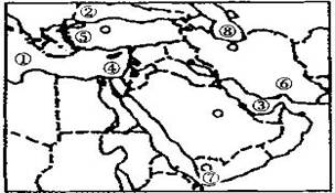 读下图阿拉伯半岛位置和降水分布图 .回答下列