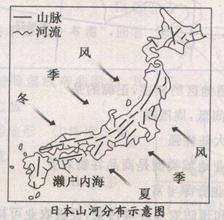 读日本山河分布示意图 .并结合所学知识回答小