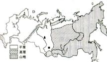 读俄罗斯地形简图 .完成下列问题.(1)该国地形