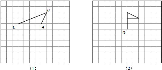 (2)画出小旗绕"o"点逆时针旋转90°后的图形.