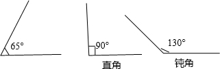 (1)画一个65度的角.