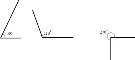 分别画出65°.110°.270°三个角. 题目和参考答案—