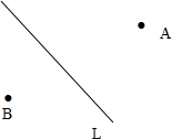 过a点作直线l的垂线,过b点作直线l的平行线.