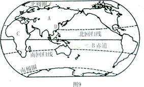 南回归线自西向东穿过的大洲是  非洲