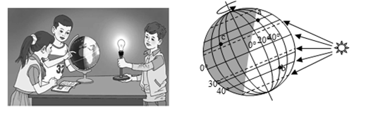 (1)演示地球自转,拨动地球仪转动时的方向是 ;地球公转的周期是 .