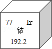 铱元素符号为ir    考点:    元素周期