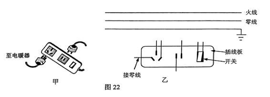 (3)该插线板允许通过最大电流为10a,通过计算分析,插线板能否让"220v