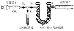 如图是na2o2和co2定性,定量实验的装置示意图. 注射器