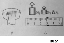 (l)天平放在水平台面上,游码移到零刻度,指针稳定时的位置如图20(甲)
