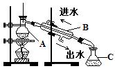 蒸馏是实验室制备蒸馏水的常用方法.下图是实验室制取