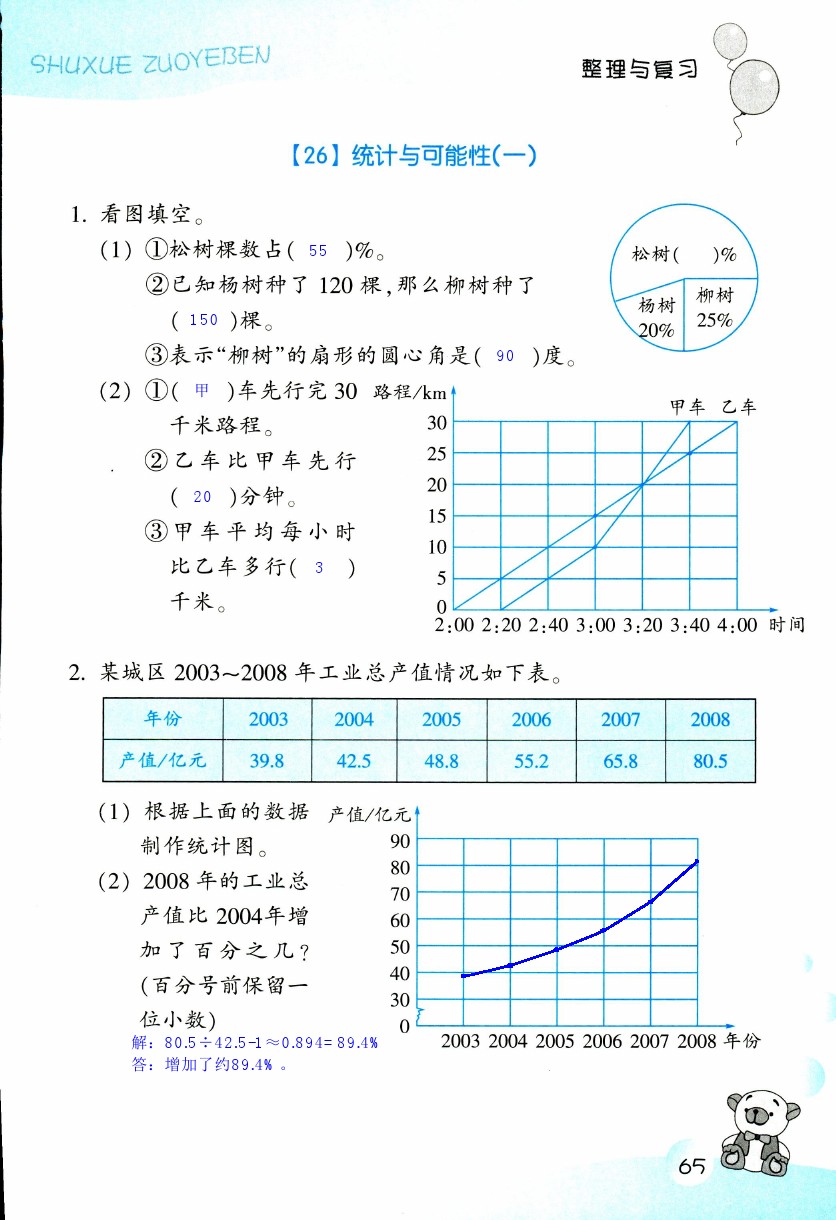 数学作业本 第65页