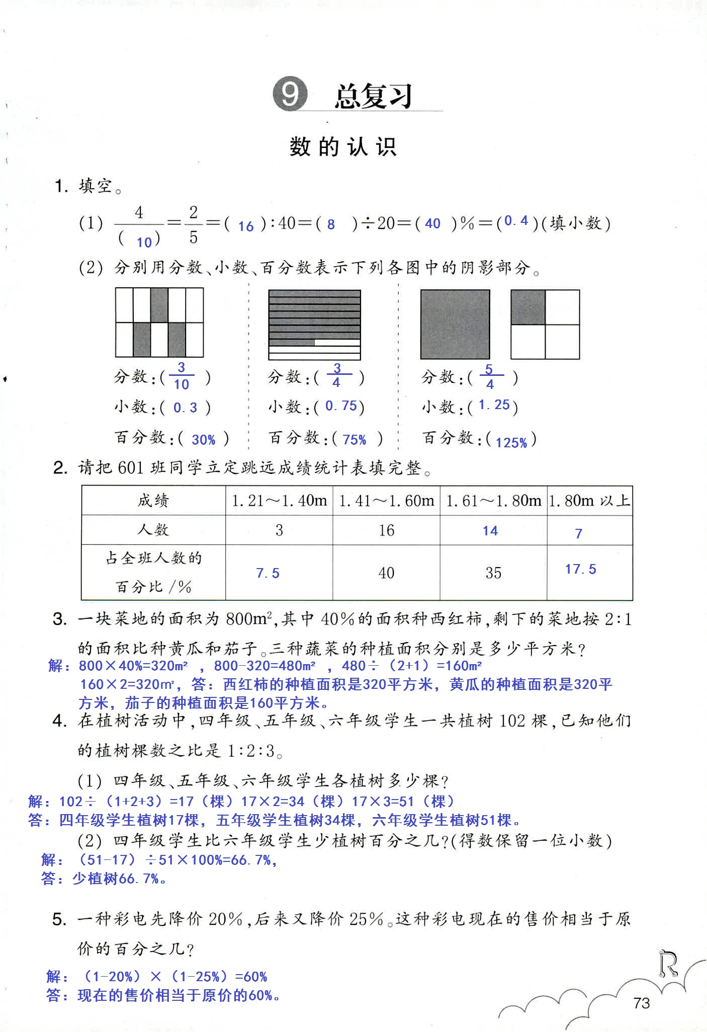 数学作业本 第73页