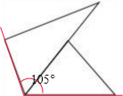 12.请用量角器或三角板画出一个105°的角.