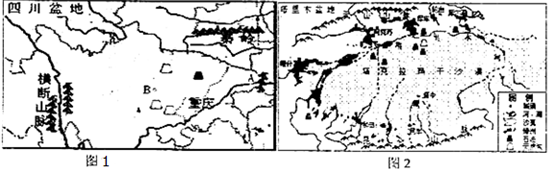 10.四川盆地和塔里木盆地均为我国四大盆地之一,读图回答问题.