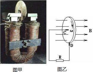 1831年10月28日,法拉第在一次会议上展示了他发明的圆盘发电机,如图