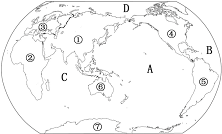读"世界七大洲和四大洋分布图.