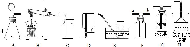 7.下列是初中化学中常见的实验装置图,请按要求完成问题.