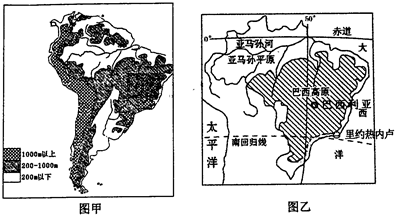 第31届夏季奥运会将于2016年8月在巴西里约热内卢举行,读图回答问题.