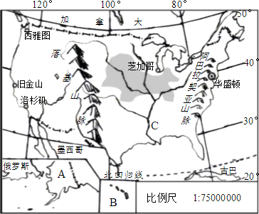 15.读美国地图(如图),完成下列各题