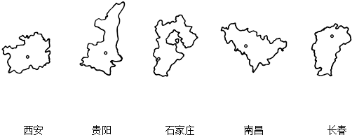 14.将下列行政中心与其省级行政区轮廓图对应位置连线.