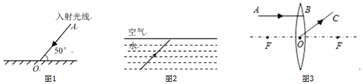 (3)在图3中画出光线ab的折射光线和oc的入射光线.